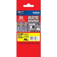 brother tze-s661 strong adhesive labelling tape 36mm black on yellow