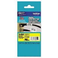 brother tze-fx631 flexible labelling tape 12mm black on yellow