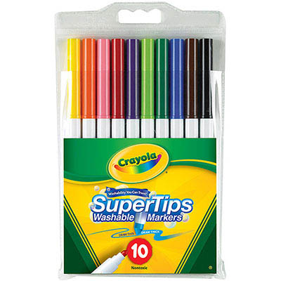Image for CRAYOLA SUPER TIP COLOURED MARKER PENS ASSORTED PACK 10 from Office Heaven