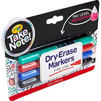 crayola take note dry erase whiteboard markers bullet assorted pack 4