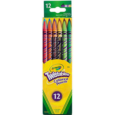 Image for CRAYOLA TWISTABLES COLOURED PENCILS ASSORTED PACK 12 from Clipboard Stationers & Art Supplies