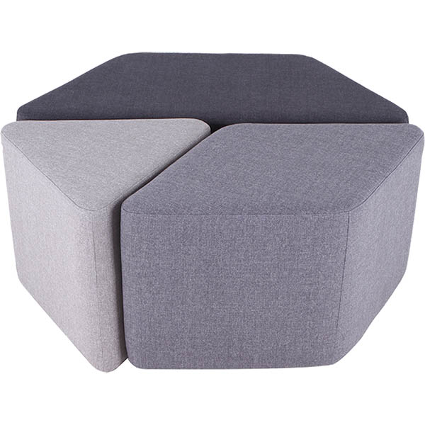 Image for BURO YORK OTTOMAN SET GREY/CHARCOAL from That Office Place PICTON