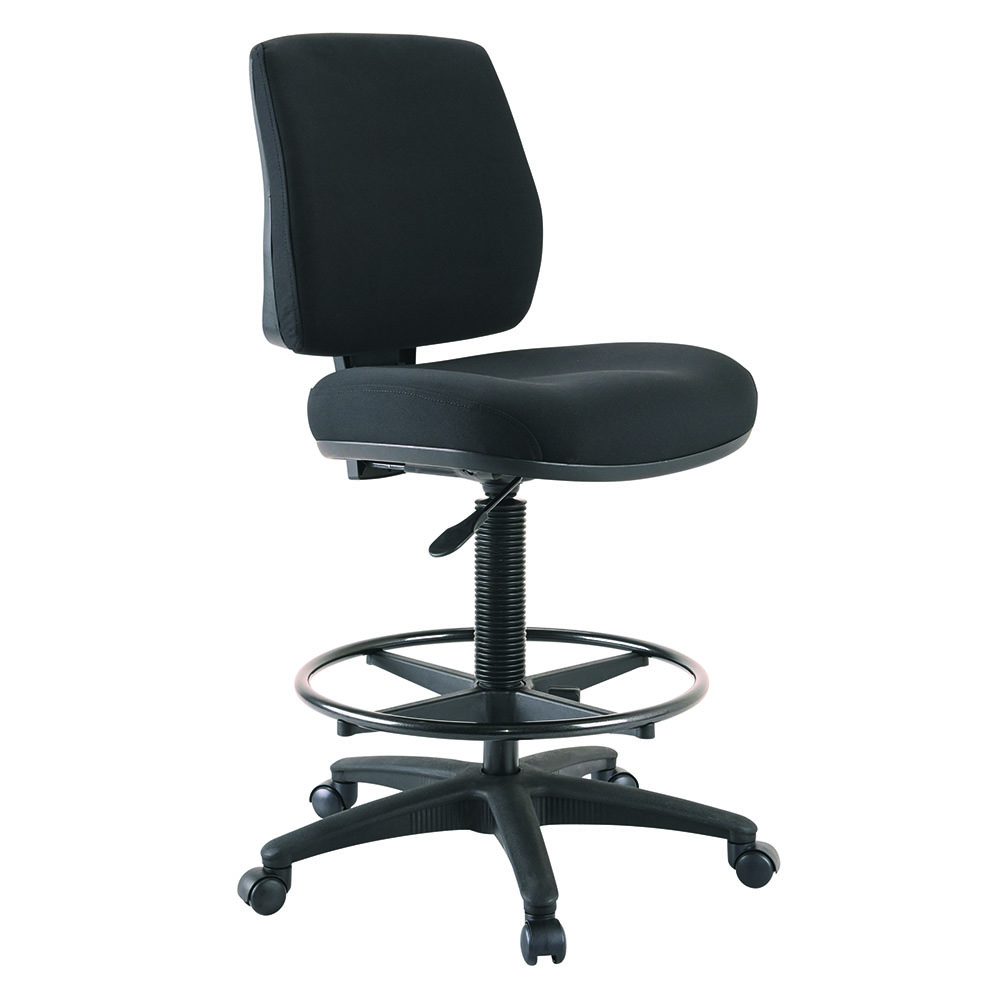 Image for BURO ROMA DRAFTING CHAIR MEDIUM BACK JETT FABRIC BLACK from Mitronics Corporation