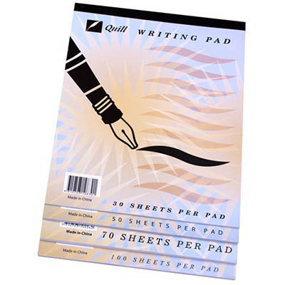 Image for QUILL RULED WRITING PAD 100 LEAF 250 X 200MM WHITE from Mitronics Corporation
