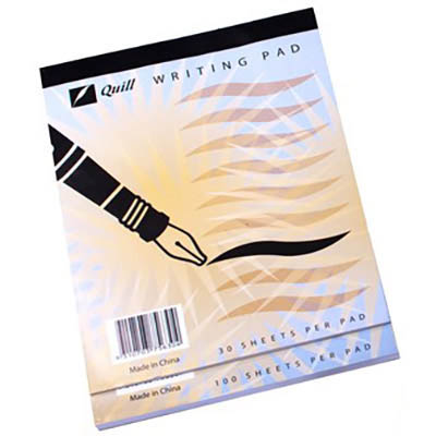 Image for QUILL RULED WRITING PAD 100 LEAF 185 X 150MM WHITE from Mitronics Corporation