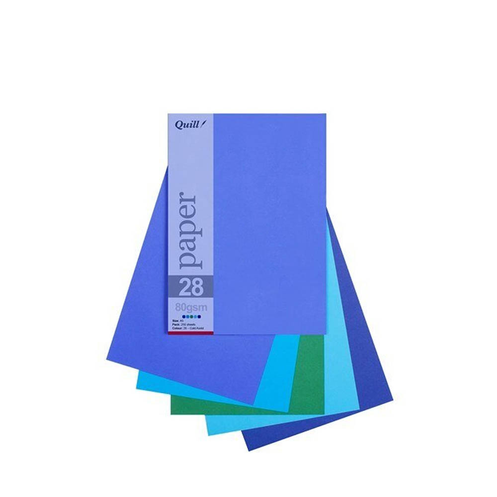 Image for QUILL COLOURED PAPER 80GSM A5 COLD ASSORTED PACK 250 from Office Heaven