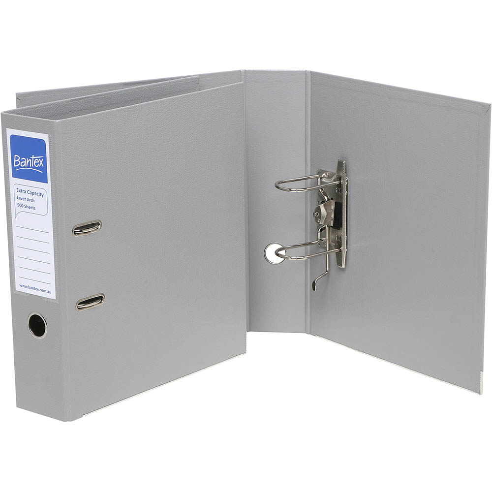 Image for BANTEX PP EXTRA CAPACITY LEVER ARCH FILE 80MM A4 GREY from Merv's Stationery