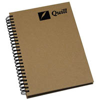 quill spiral bound hardcover notebook a5 160 page natural