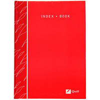 quill index book hardcover 160 page 70gsm a5 red