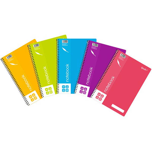 Image for QUILL NOTEBOOK 70GSM PP 120 PAGE A4 ASSORTED from York Stationers