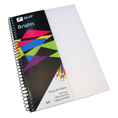 Image for QUILL VISUAL ART DIARY 110GSM 120 PAGE A4 PP FROST from Challenge Office Supplies