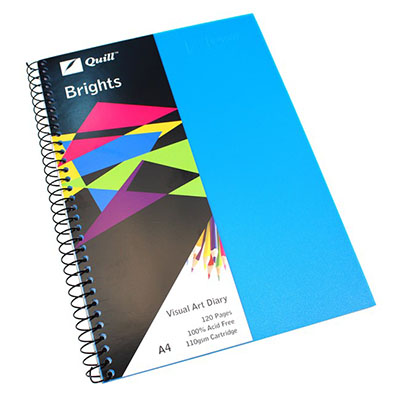 Image for QUILL VISUAL ART DIARY 110GSM 120 PAGE A4 PP MARINE BLUE from BusinessWorld Computer & Stationery Warehouse