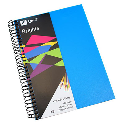 Image for QUILL VISUAL ART DIARY 110GSM 120 PAGE A5 PP MARINE BLUE from Mercury Business Supplies