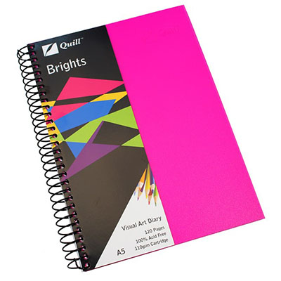Image for QUILL VISUAL ART DIARY 110GSM 120 PAGE A5 PP CERISE PINK from Australian Stationery Supplies