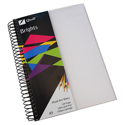 Image for QUILL VISUAL ART DIARY 110GSM 120 PAGE A5 PP FROST from Prime Office Supplies