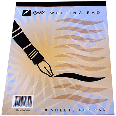 Image for QUILL RULED WRITING PAD 50 LEAF 250 X 200MM WHITE from Olympia Office Products
