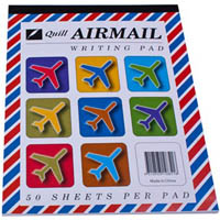 quill ruled airmail writing pad 50 leaf 250 x 200mm white