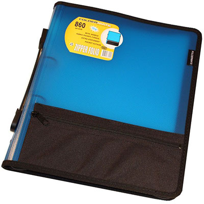 Image for BANTEX ZIPPER RING BINDER FOLIO PP 2R 25MM A4 BLUE from Memo Office and Art