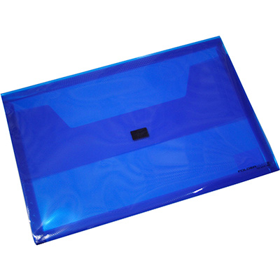 Image for FOLDERMATE DOCUMENT WALLET POP GEAR PP HOOK AND LOOP CLOSURE FOOLSCAP BLUE from Australian Stationery Supplies