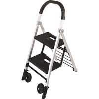 durus folding 2 step ladder and cart