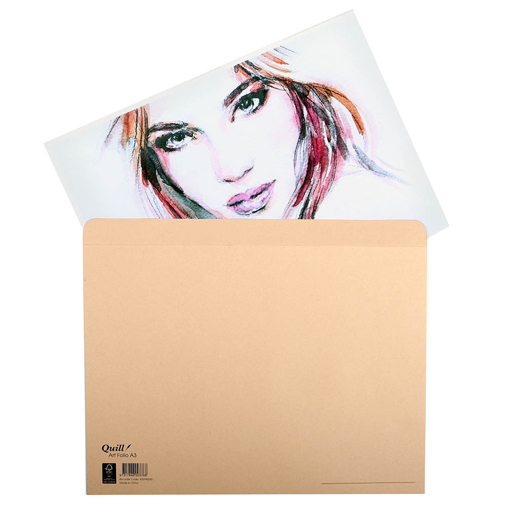 Image for QUILL KRAFT FOLIO WITH FLAP A3 from Office Play