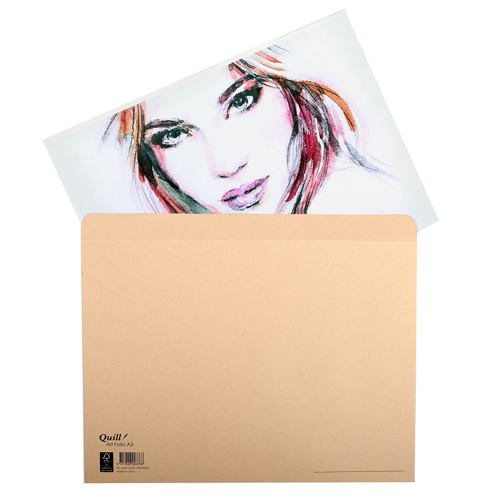 Image for QUILL KRAFT FOLIO WITH FLAP A3 from Australian Stationery Supplies