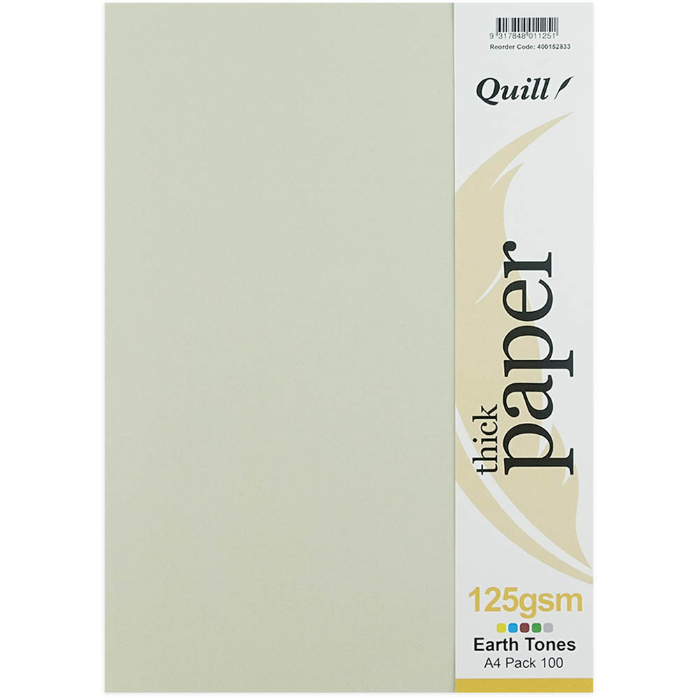 Image for QUILL COVER PAPER 125GSM A4 EARTH TONES ASSORTED PACK 100 from York Stationers