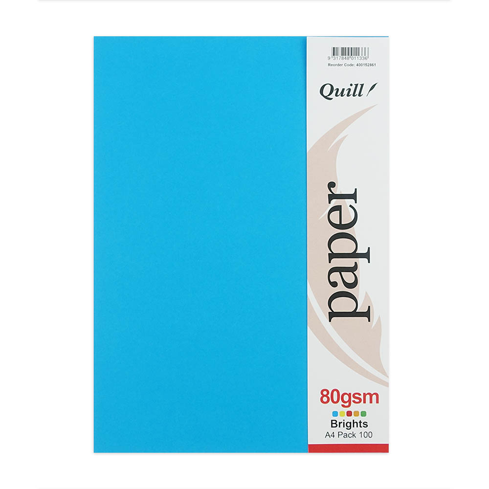 Image for QUILL PAPER 80GSM A4 BRIGHTS ASSORTED PACK 100 from Clipboard Stationers & Art Supplies