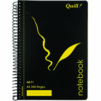 quill notebook 70gsm pp 300 page a5 black