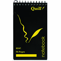 quill notebook top opening 70gsm pp 96 page 147 x 87mm black
