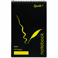 quill notebook 70gsm pp 100 page 200 x 127mm black