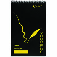 quill notebook 70gsm pp 200 page 200 x 127mm black