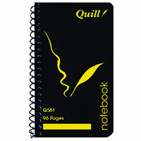 quill notebook side opening 70gsm pp 96 page 147 x 87mm black