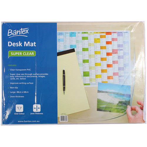 Image for BANTEX DESK MAT TRANSPARENT 480 X 680MM from Prime Office Supplies