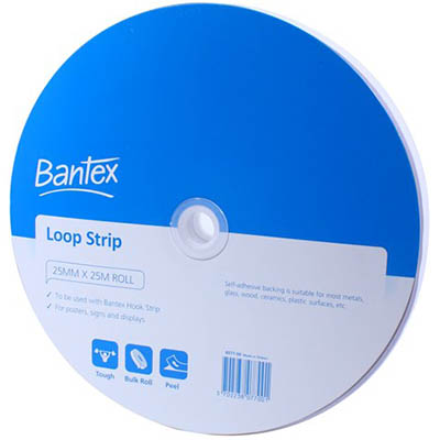 Image for BANTEX LOOP STRIP 25MM X 25M WHITE from Mitronics Corporation