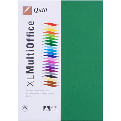 Image for QUILL XL MULTIOFFICE COLOURED A4 COPY PAPER 80GSM EMERALD PACK 500 SHEETS from Prime Office Supplies