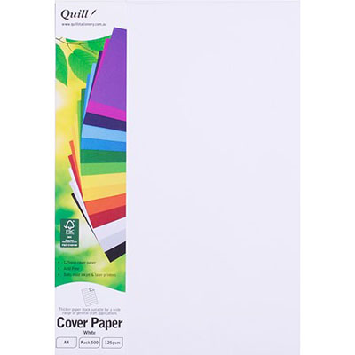 Image for QUILL COVER PAPER 125GSM A4 WHITE PACK 500 from Memo Office and Art