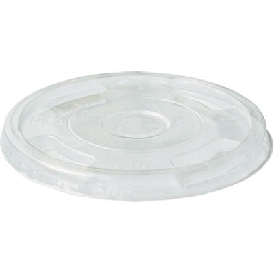 Image for BIOPAK BIOCUP PLA FLAT CUP LID 96MM CLEAR PACK 100 from BusinessWorld Computer & Stationery Warehouse