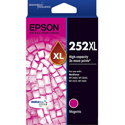 Image for EPSON 252XL INK CARTRIDGE HIGH YIELD MAGENTA from Office Heaven