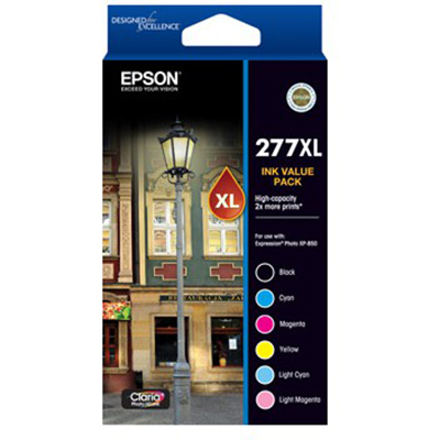 Image for EPSON 277XL INK CARTRIDGE HIGH YIELD VALUE PACK BLACK/CYAN/MAGENTA/YELLOW/LGT CYAN/LGT MAGENTA from ONET B2C Store