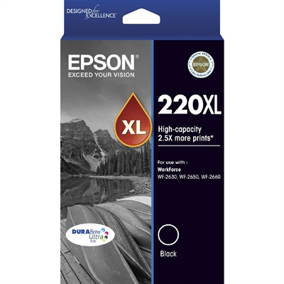 Image for EPSON 220XL INK CARTRIDGE HIGH YIELD BLACK PACK 2 from Office Heaven