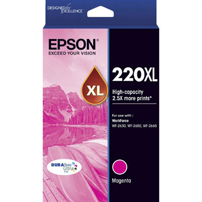 Image for EPSON 220XL INK CARTRIDGE HIGH YIELD MAGENTA from Mitronics Corporation