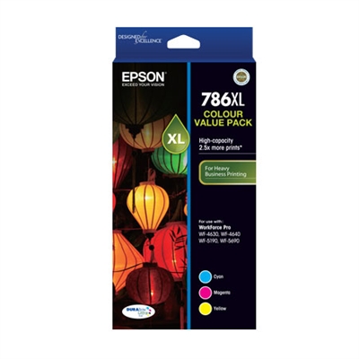 Image for EPSON 786XL INK CARTRIDGE HIGH YIELDS COLOUR VALUE PACK 3 from Australian Stationery Supplies