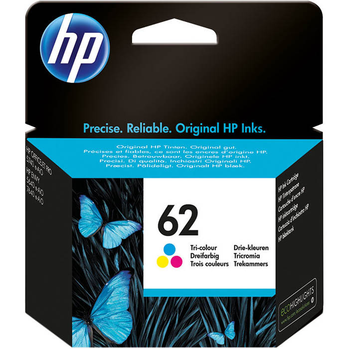 Image for HP C2P06AA 62 INK CARTRIDGE TRI COLOUR PACK CYAN/MAGENTA/YELLOW from Mitronics Corporation