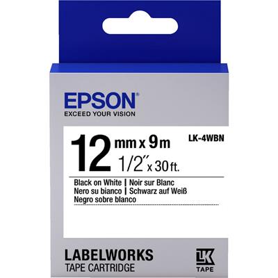 Image for EPSON LABELWORKS LK TAPE 12MM X 9M BLACK ON WHITE from York Stationers