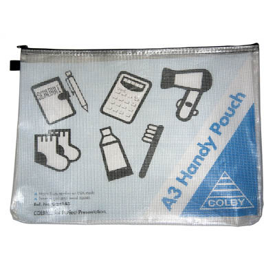 Image for COLBY HANDY POUCH PENCIL CASE ZIP CLOSURE A3 BLACK from Office Heaven