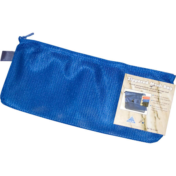 Image for COLBY MESH BAG PENCIL CASE NYLON ZIPPERED 135 X 330MM BLUE from Office Heaven