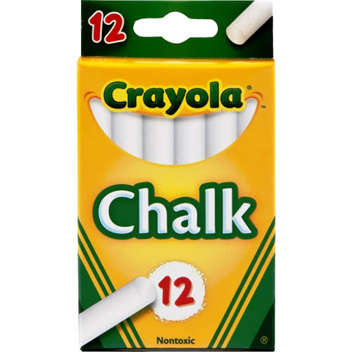Image for CRAYOLA CHALK WHITE PACK 12 from Office Fix - WE WILL BEAT ANY ADVERTISED PRICE BY 10%