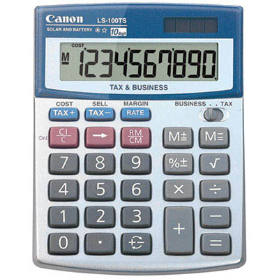Image for CANON LS-100TS DESKTOP CALCULATOR 10 DIGIT SILVER from York Stationers