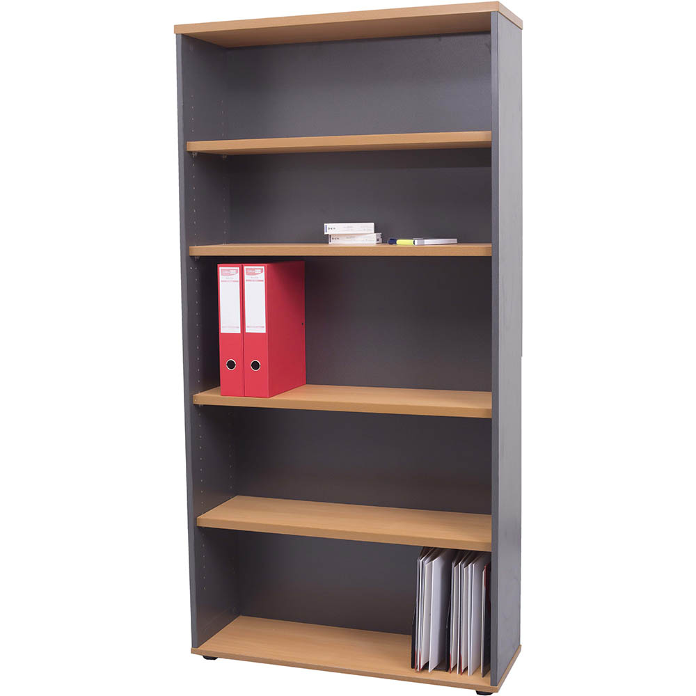 Image for RAPID WORKER BOOKCASE 4 SHELF 900 X 315 X 1800MM BEECH/IRONSTONE from Challenge Office Supplies